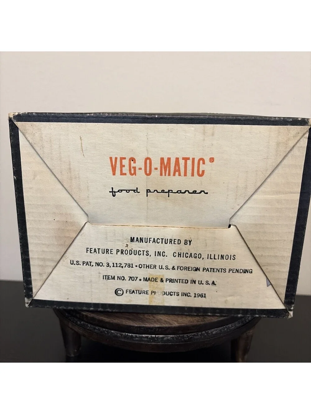Vintage Veg-O-Matic Food Dicer Cutter Original Box With 2 Blades USA Made 1961